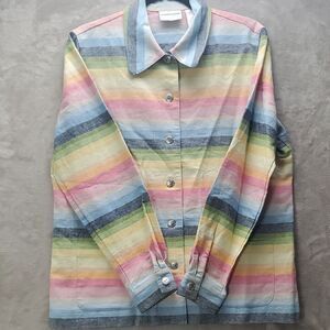 ALFRED DRUNNER | 12 WOMEN'S | JACKET BUTTON DOWN SHIRT in RAINBOW 19232 29961